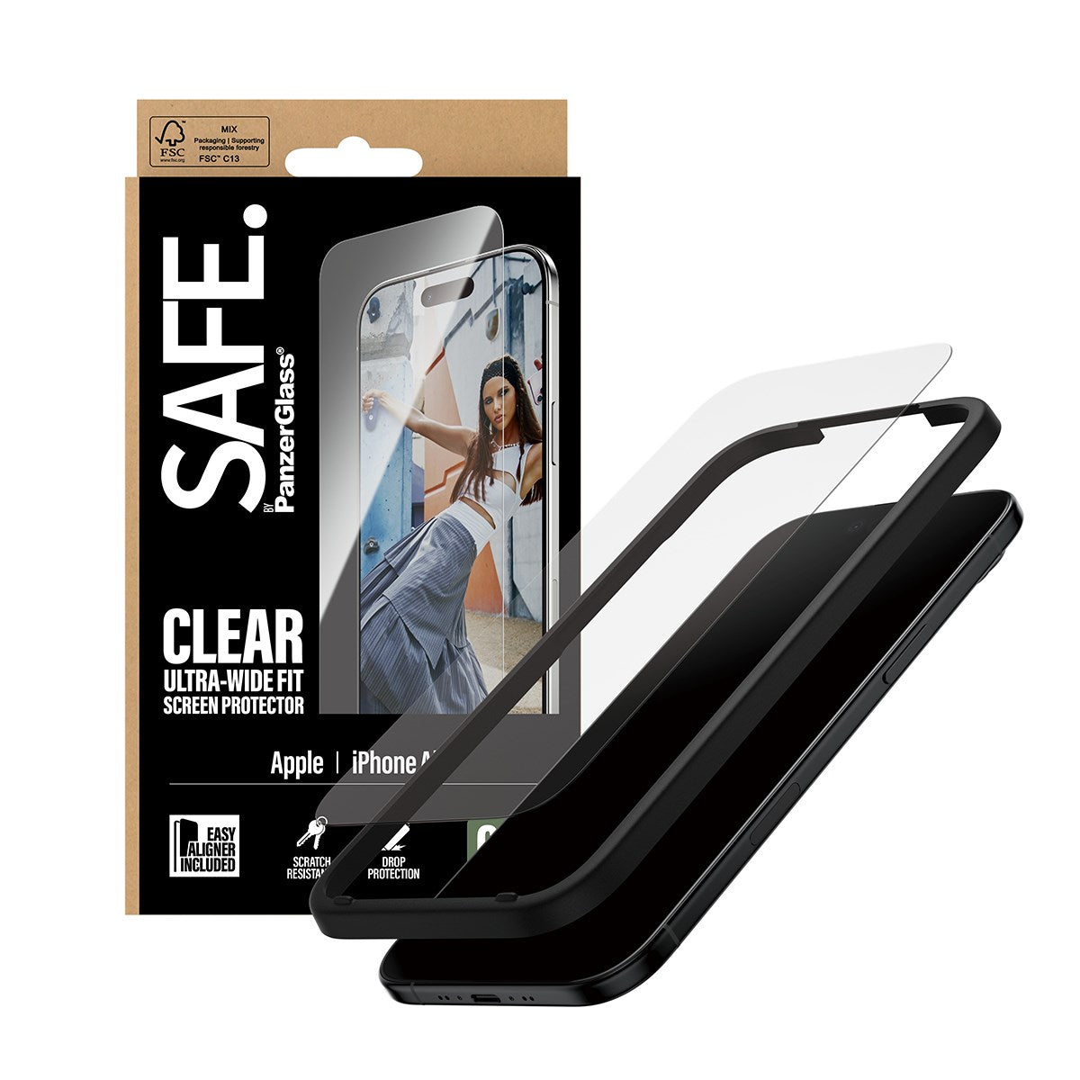 SAFE. by PanzerGlass® Screen Protector iPhone Air | Ultra-Wide Fit w. EasyAligner